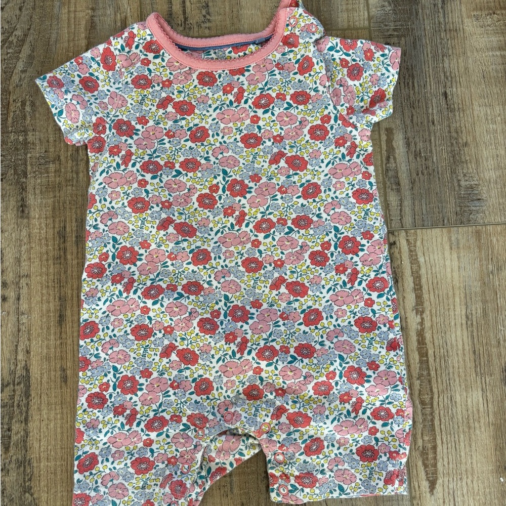 Baby Boden Floral One-Piece Romper in Pink, Red, Yellow, Green